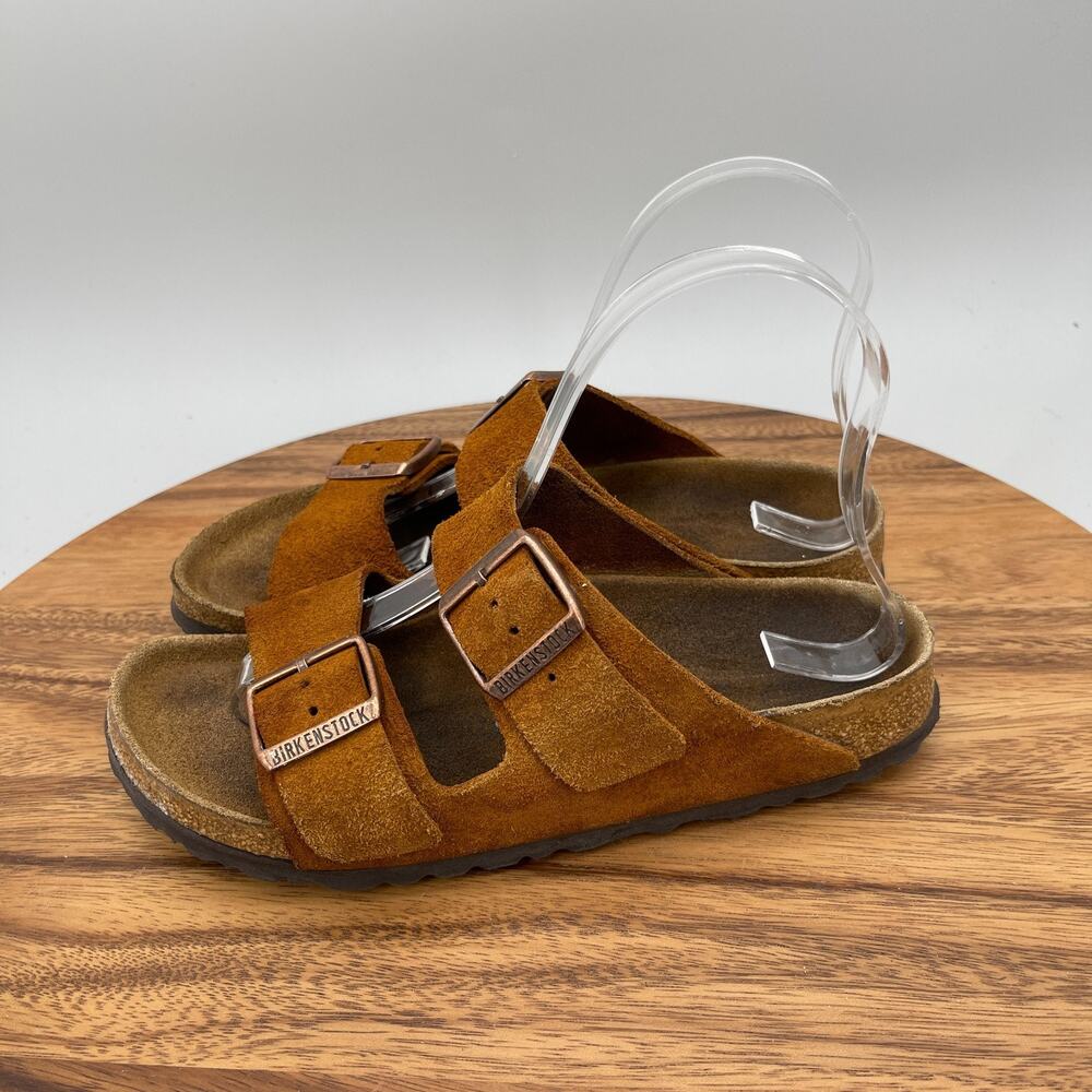 Birkenstock Arizona Sandals Womens Size 6 / 37 Russet Orange Suede Casual Shoes - Picture 3 of 9